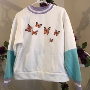 90s sweatshirt with butterflies